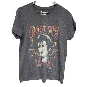 Lucky Brand David Bowie Women's Shirt T-Shirt Grey Stars Graphic Medium NWT